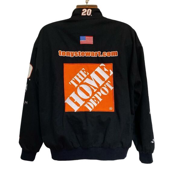 Vintage Chase Authentics Tony Stewart No. 20 Home Depot NASCAR Bomber Jacket XL - Picture 9 of 16